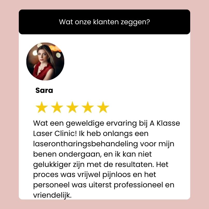 Recensie van Sara voor laseren in Den Haag Recensie van Sara voor laseren in Den Haag
